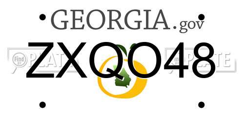 ZXQO48 Georgia License Plate