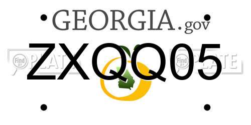 ZXQQ05 Georgia License Plate
