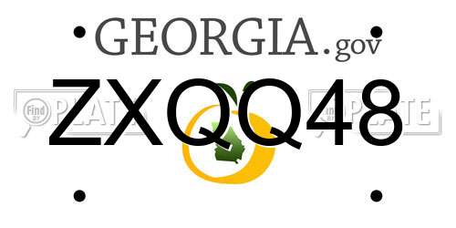 ZXQQ48 Georgia License Plate