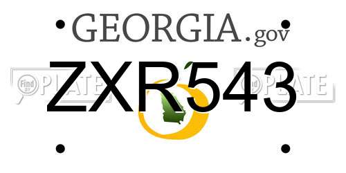 ZXR543 Georgia License Plate