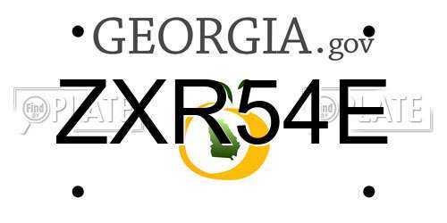 ZXR54E Georgia License Plate