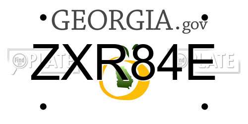 ZXR84E Georgia License Plate