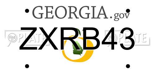 ZXRB43 Georgia License Plate