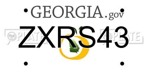 ZXRS43 Georgia License Plate
