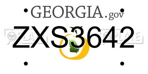 ZXS3642 Georgia License Plate