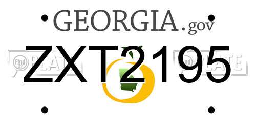 ZXT2195 Georgia License Plate