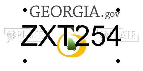 ZXT254 Georgia License Plate