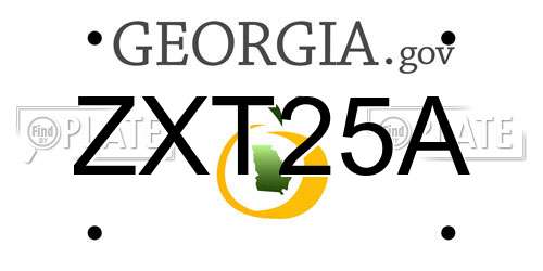 ZXT25A Georgia License Plate