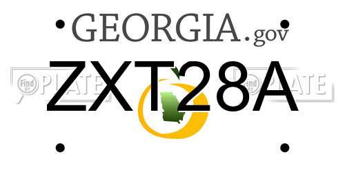 ZXT28A Georgia License Plate