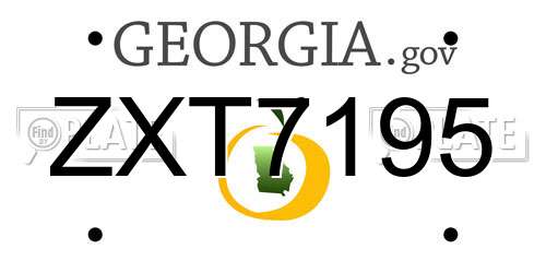 ZXT7195 Georgia License Plate