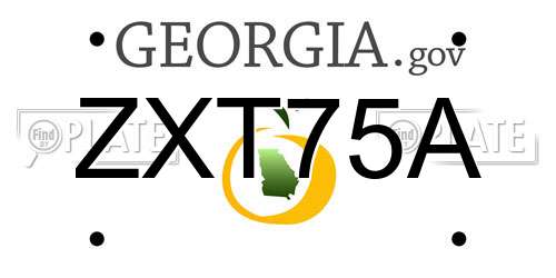ZXT75A Georgia License Plate