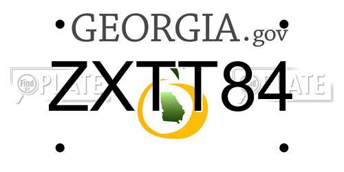 ZXTT84 Georgia License Plate