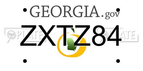 ZXTZ84 Georgia License Plate