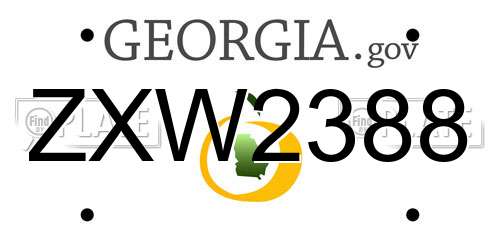 ZXW2388 Georgia License Plate
