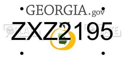 ZXZ2195 Georgia License Plate