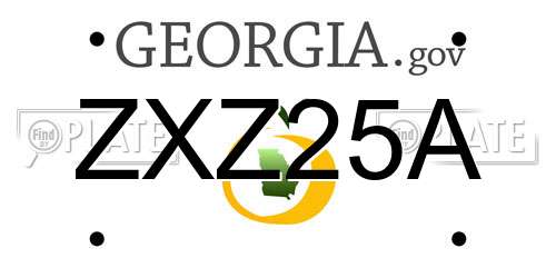ZXZ25A Georgia License Plate