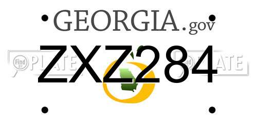 ZXZ284 Georgia License Plate