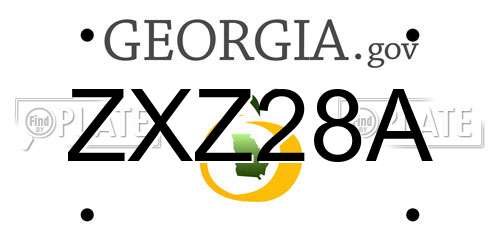 ZXZ28A Georgia License Plate
