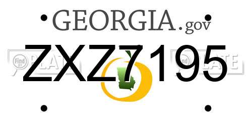 ZXZ7195 Georgia License Plate
