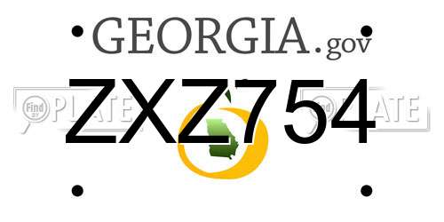 ZXZ754 Georgia License Plate