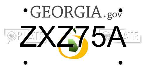 ZXZ75A Georgia License Plate