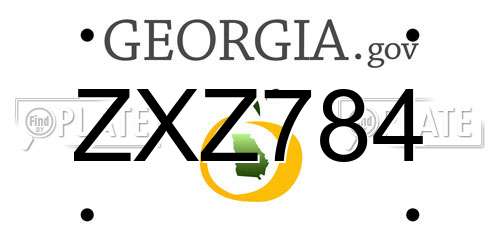 ZXZ784 Georgia License Plate