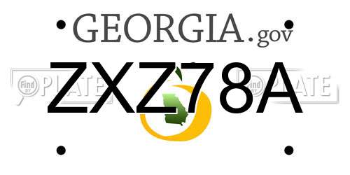 ZXZ78A Georgia License Plate