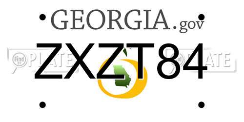 ZXZT84 Georgia License Plate
