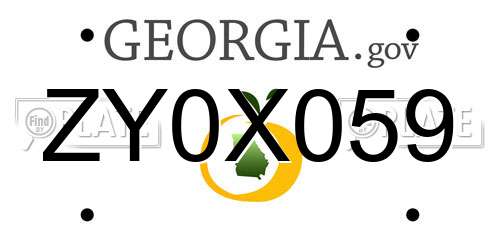 ZY0X059 Georgia License Plate