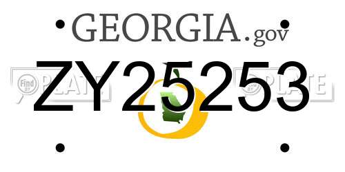 ZY25253 Georgia License Plate