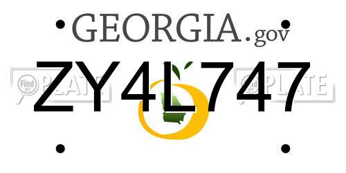 ZY4L747 Georgia License Plate