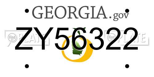 ZY56322 Georgia License Plate