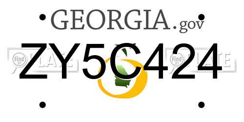 ZY5C424 Georgia License Plate