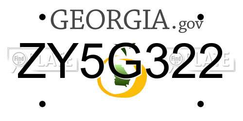 ZY5G322 Georgia License Plate