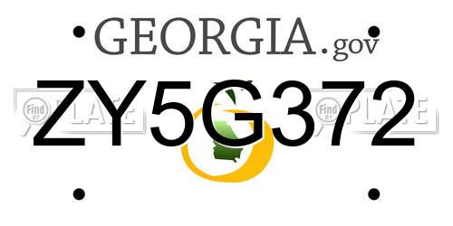 ZY5G372 Georgia License Plate