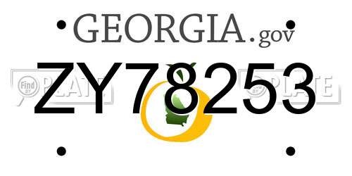 ZY78253 Georgia License Plate