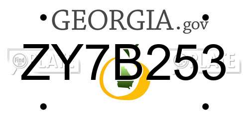 ZY7B253 Georgia License Plate