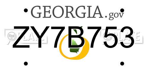 ZY7B753 Georgia License Plate