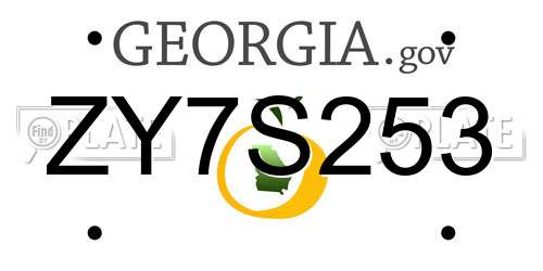 ZY7S253 Georgia License Plate