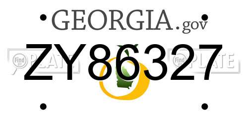 ZY86327 Georgia License Plate