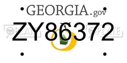 ZY86372 Georgia License Plate