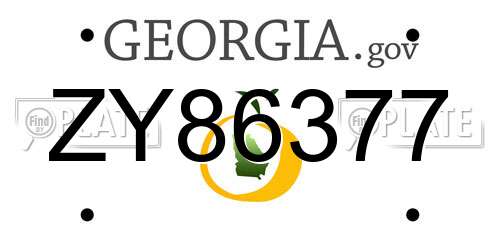 ZY86377 Georgia License Plate