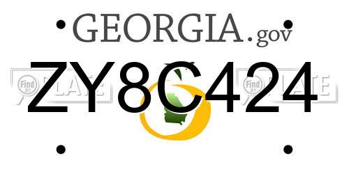 ZY8C424 Georgia License Plate