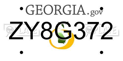 ZY8G372 Georgia License Plate