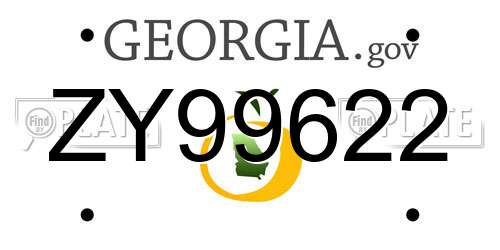 ZY99622 Georgia License Plate