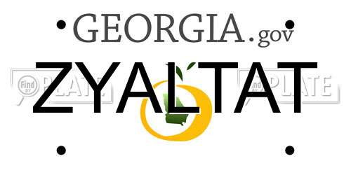 ZYALTAT Georgia License Plate