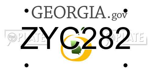 ZYC282 Georgia License Plate