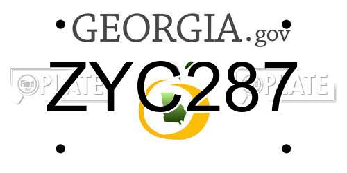 ZYC287 Georgia License Plate