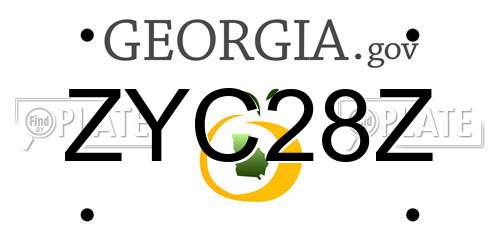 ZYC28Z Georgia License Plate