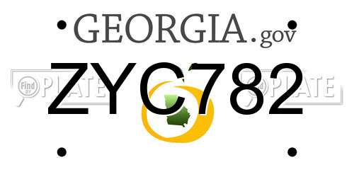 ZYC782 Georgia License Plate